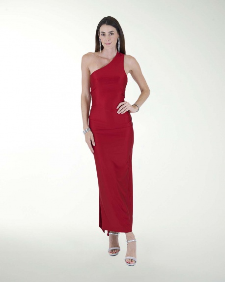 VESTIDO CL HALTER CON DRAPEADO