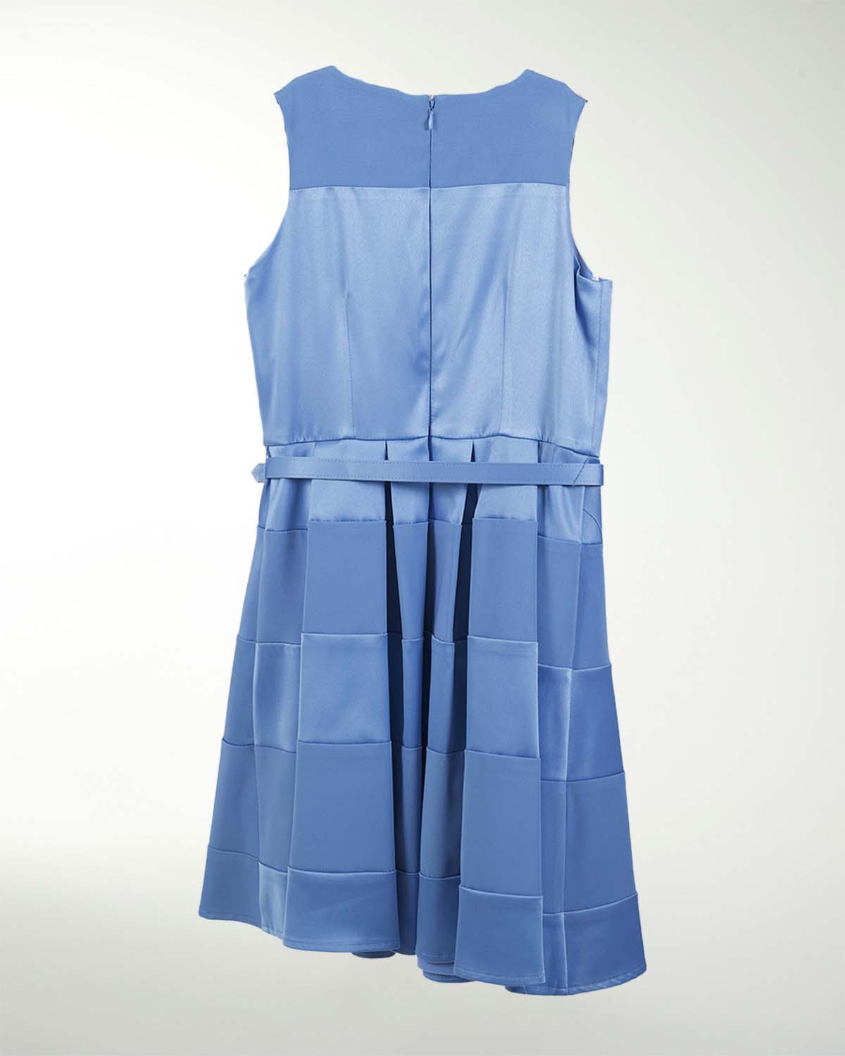 VESTIDO NI 12 14 16  SATIN LISO  FALDA CON  TABLONES