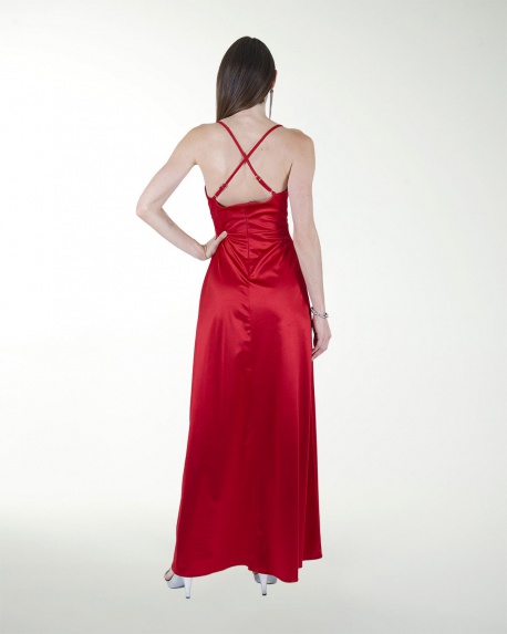 VESTIDO CL WARP CON DRAPEADO EN ESCOTE