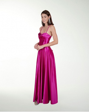 VESTIDO CL WARP TIPO CORSET CON DRAPEADO