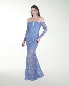 VESTIDO CL CORTE SIRENA CON MANGAS