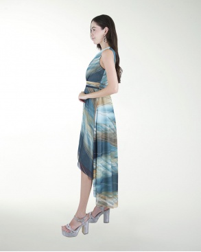 VESTIDO CASUAL CON FALDA ASIMETRICA