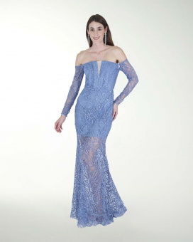 VESTIDO CL CORTE SIRENA CON MANGAS