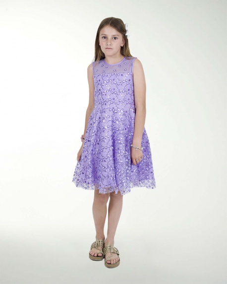 VESTIDO NI 12 14 16 TUL BORDADO CIRCULAR