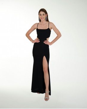 VESTIDO CL HOLYWOOD ENTALLADO CON ABERTURA