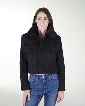 CHAQUETA CORTA CON PELO SINTETICO
