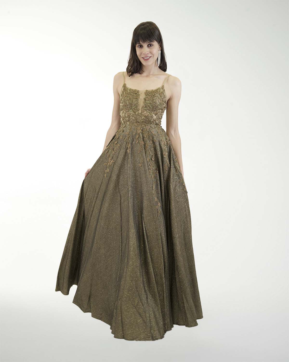 VESTIDO PR GRAN GALA CON BRILLO