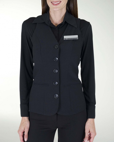 CHALECO CON DOS VIVOS Y AJUSTE EN LA ESPALDA