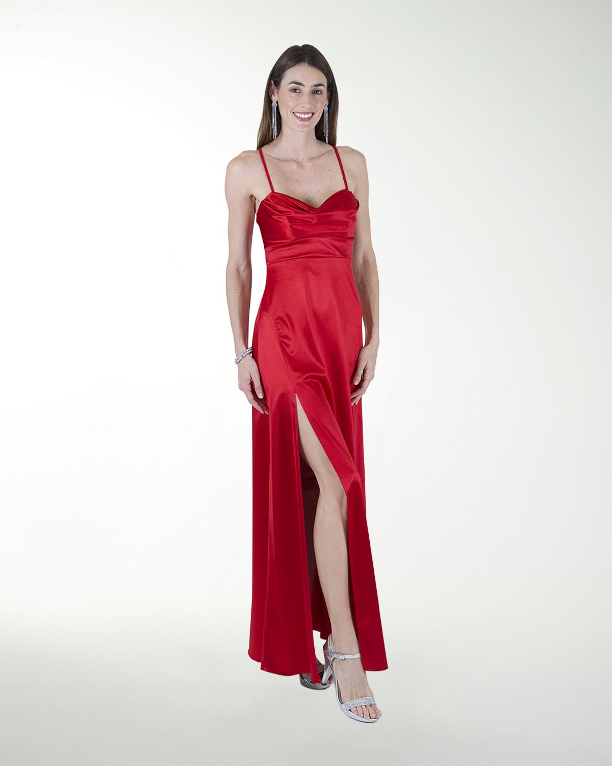 VESTIDO CL WARP CON DRAPEADO EN ESCOTE