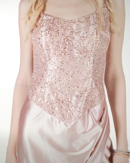 VESTIDO CL CORSET CON FALDA DRAPEADA