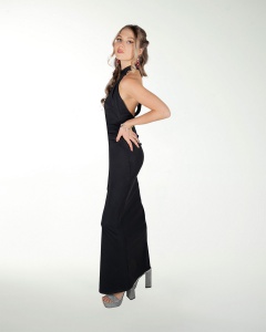 VESTIDO CL HALTER CON ABERTURA