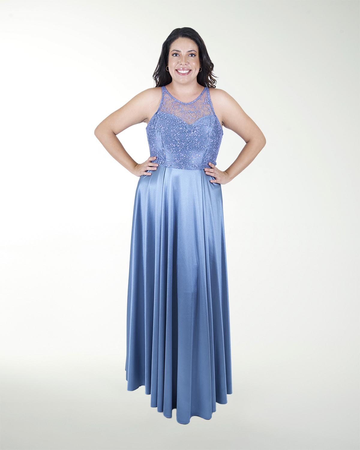 VESTIDO CL COMBINADO CON TRANSPARENCIA