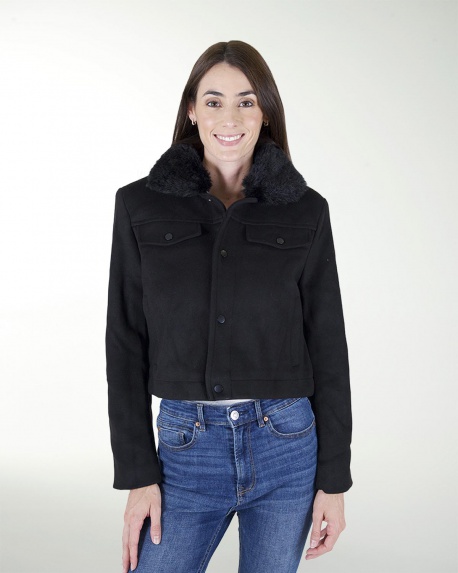CHAQUETA CORTA CON PELO SINTETICO