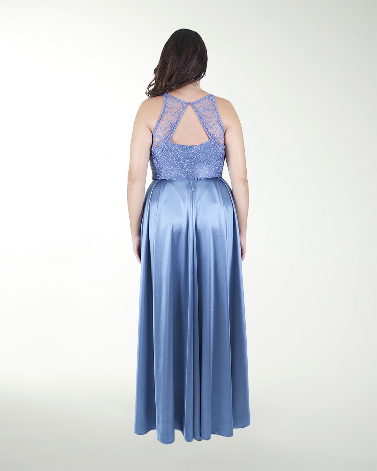 VESTIDO CL COMBINADO CON TRANSPARENCIA