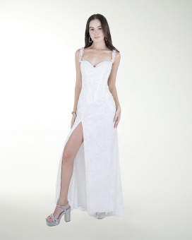 VESTIDO CL BLA CORSET CON ABERTURA