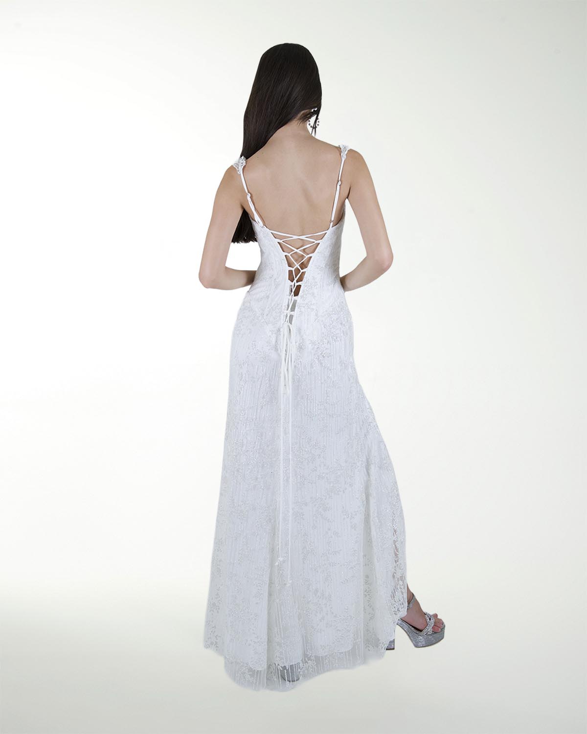 VESTIDO CL BLA CORSET CON ABERTURA