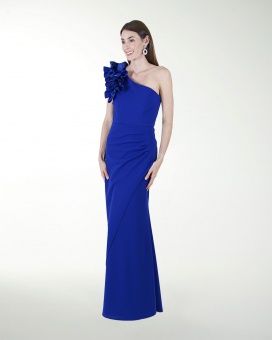 VESTIDO CL DE UN HOMBRO CON ADORNO