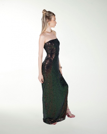 VESTIDO ENTALLADO CON ABERTURA