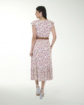 VESTIDO  CAMPESINO LINO ESTAMPADO