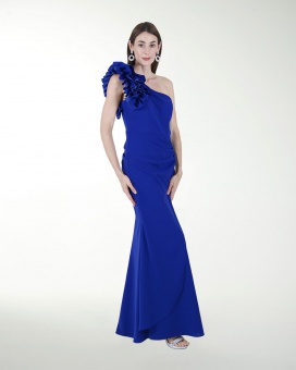 VESTIDO CL DE UN HOMBRO CON ADORNO