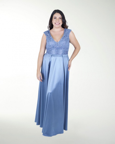 VESTIDO TE ESCOTE EN V COMBINADO