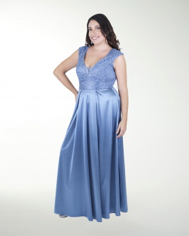 VESTIDO TE ESCOTE EN V COMBINADO