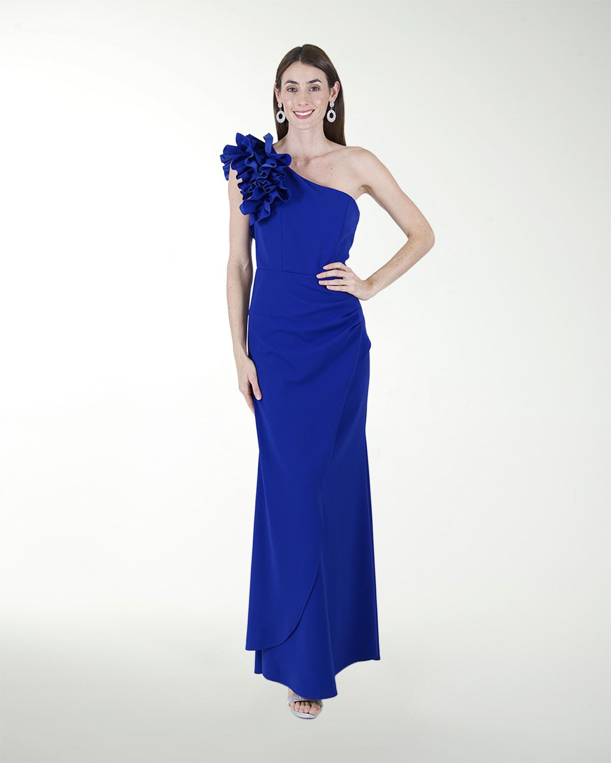 VESTIDO CL DE UN HOMBRO CON ADORNO