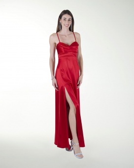 VESTIDO CL WARP CON DRAPEADO EN ESCOTE