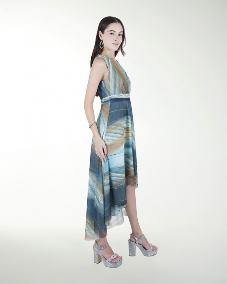 VESTIDO DA CON FALDA ASIMETRICA