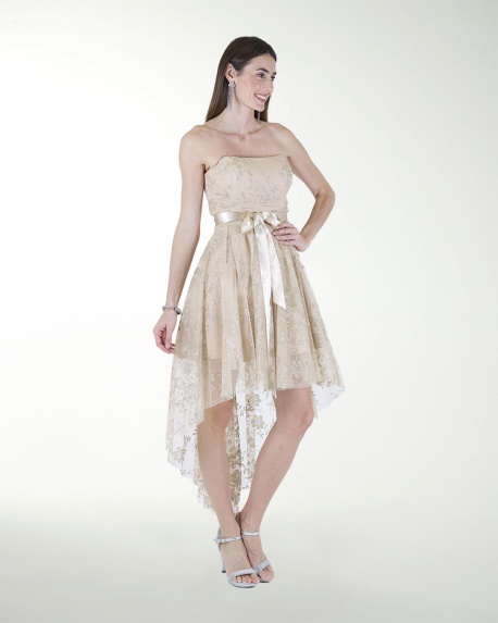 VESTIDO CC IMPERIAL GLITER LARGO IRREGULAR