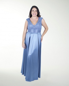 VESTIDO TE ESCOTE EN V COMBINADO