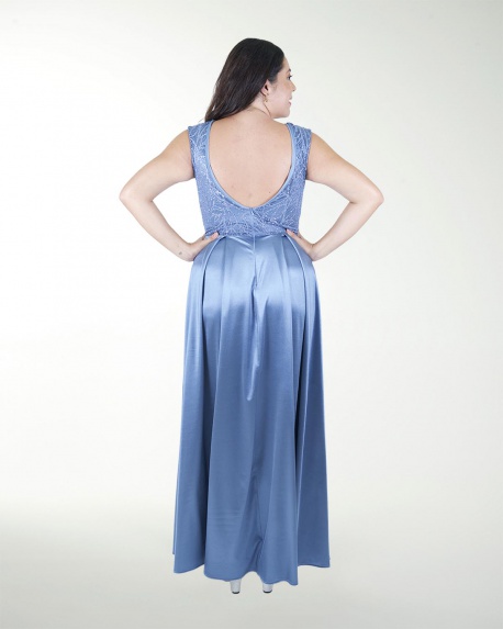 VESTIDO TE ESCOTE EN V COMBINADO