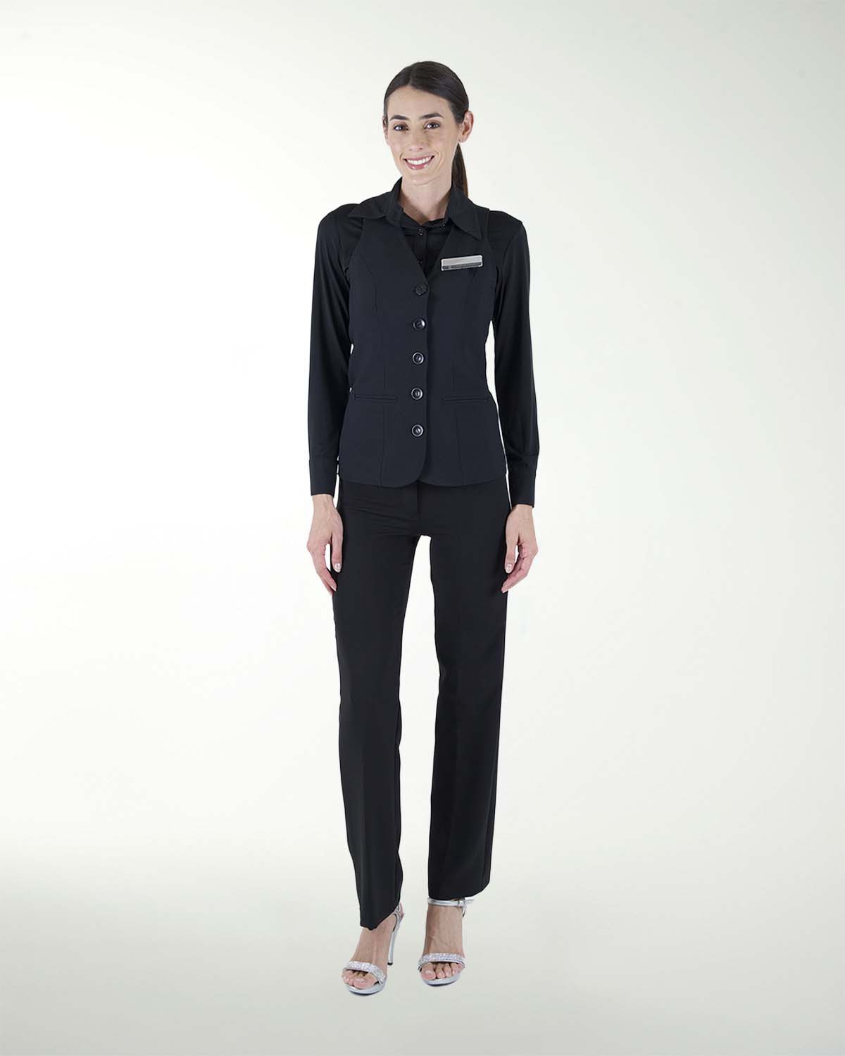 CHALECO CON DOS VIVOS Y AJUSTE EN LA ESPALDA