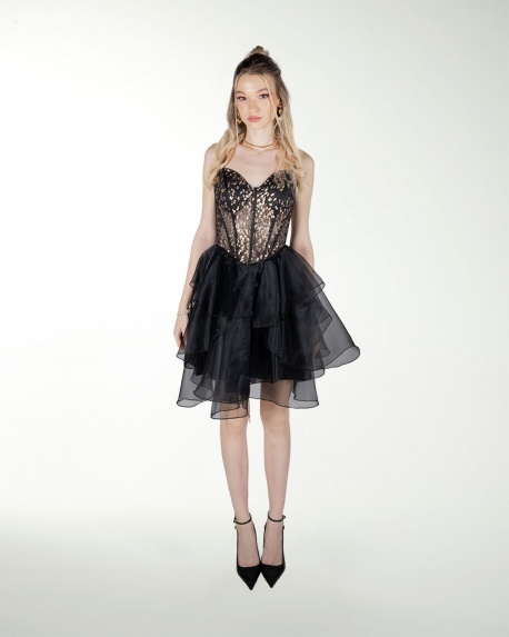 VESTIDO CC CORSET CON BRILLO