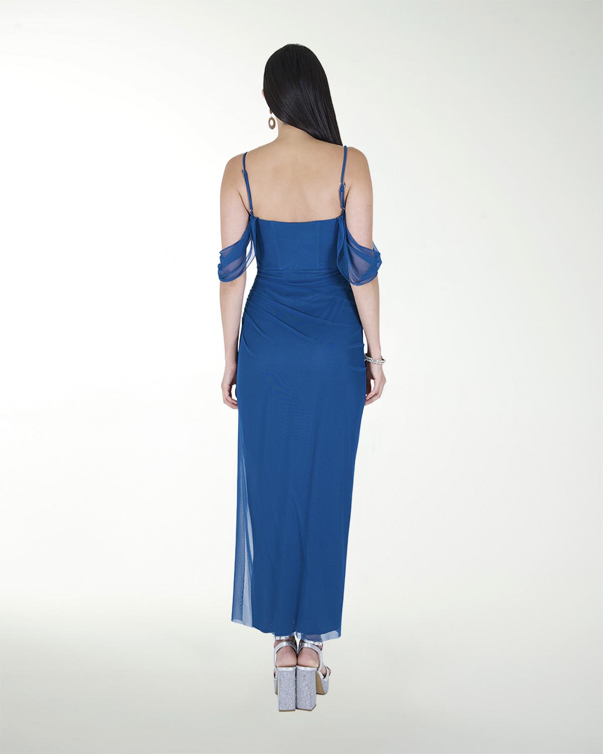 VESTIDO CL DRAPEADO CON ABERTURA