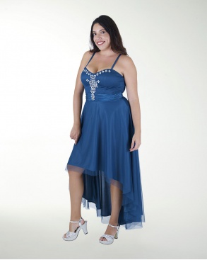 VESTIDO CL PLISADO CON APLICACION