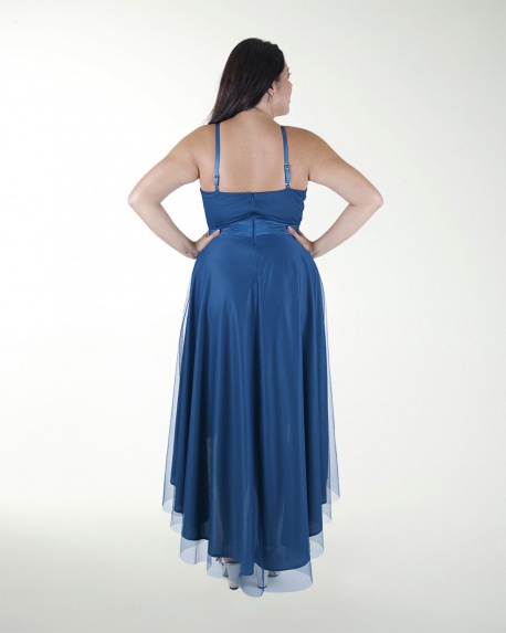 VESTIDO CL PLISADO CON APLICACION