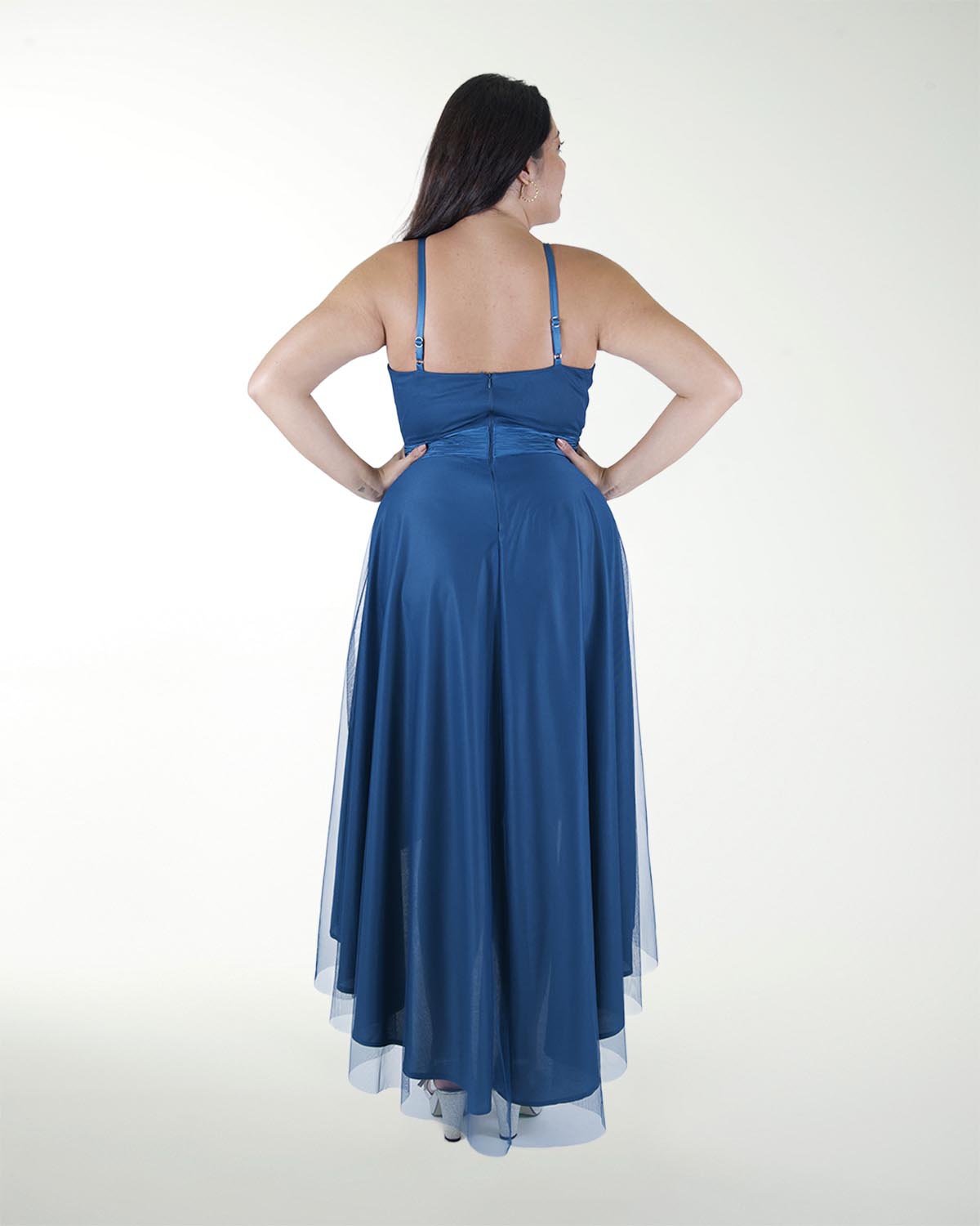 VESTIDO CL PLISADO CON APLICACION