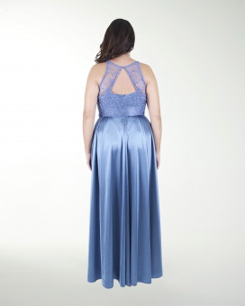 VESTIDO CL COMBINADO CON TRANSPARENCIA