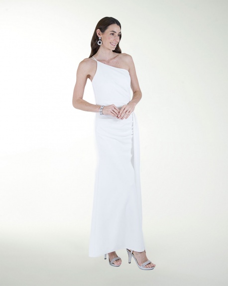 VESTIDO CL BLA DRAPEADO ASIMETRICO