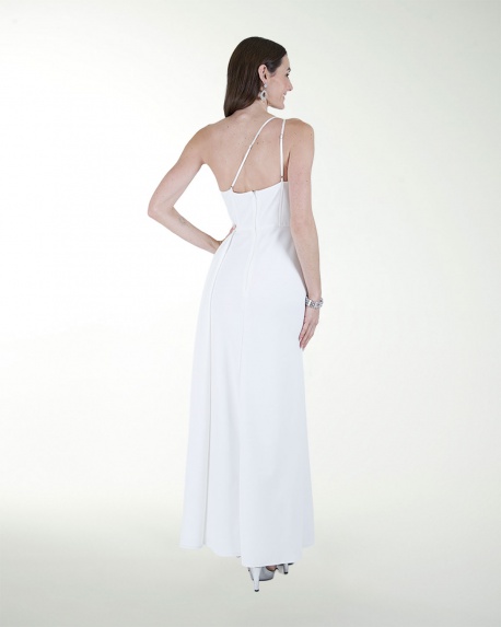 VESTIDO CL BLA DRAPEADO ASIMETRICO