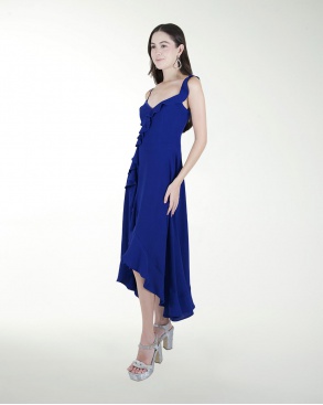 VESTIDO CASUAL CON ESCAROLAS