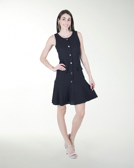 VESTIDO CA BOTONES ESCOTE REDONDO