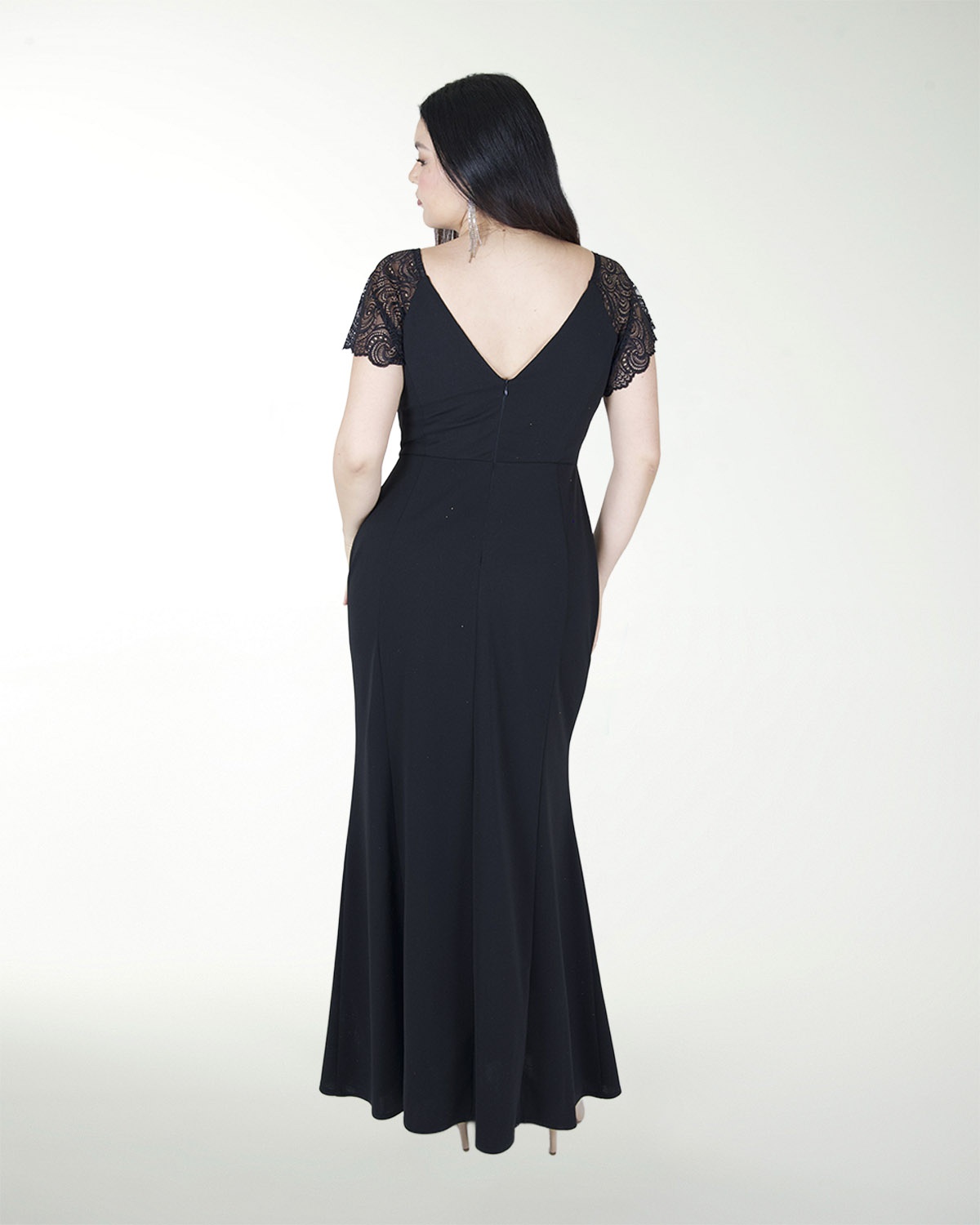 VESTIDO TE CON MANGAS DE ENCAJE