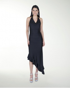 VESTIDO CC ESCOTE COLUMPIO DRAPEADO