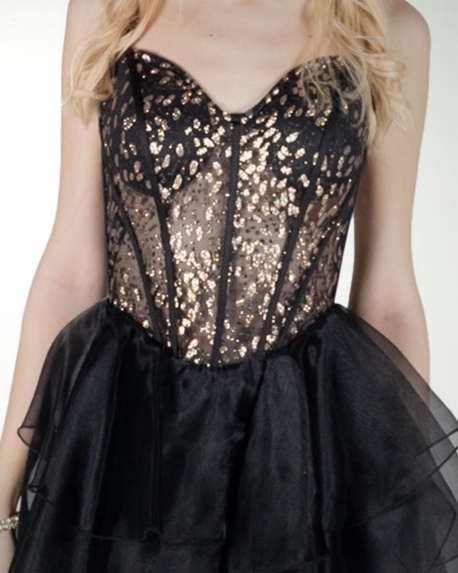 VESTIDO CC CORSET CON BRILLO