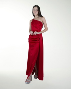 VESTIDO CL WARP DE UN HOMBRO DRAPEADO