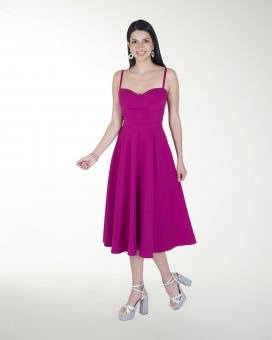 VESTIDO CA BARBIE LISO MIDI