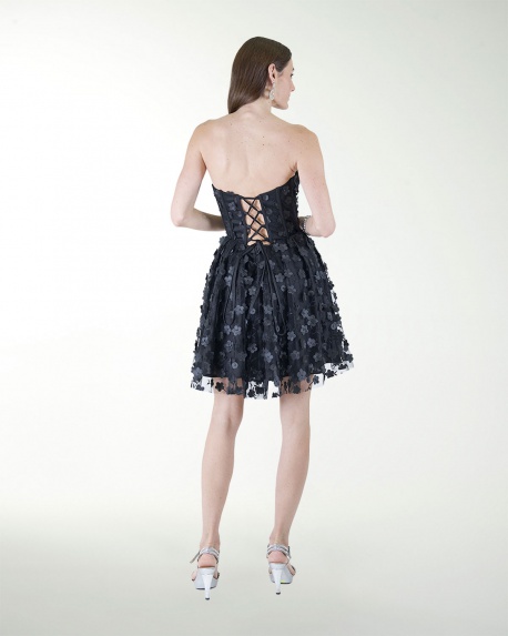 VESTIDO CC CORSET EN TELA 3D