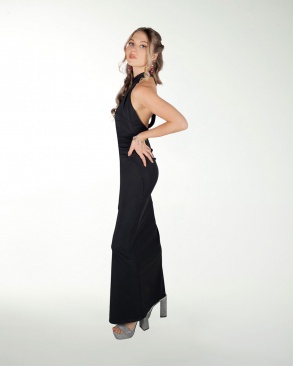 VESTIDO CL HALTER CON ABERTURA